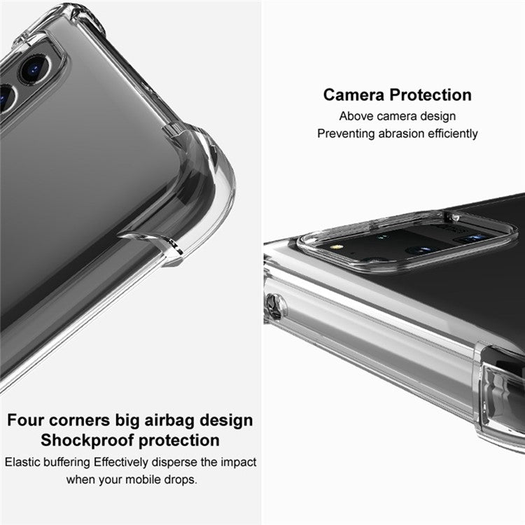 IMAK For Huawei Mate 50 Pro 4G Clear Flexible TPU Phone Cover Four Corner Airbag Drop-proof Case - Transparent Black