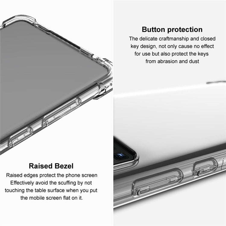 IMAK For Huawei Mate 50 Pro 4G Clear Flexible TPU Phone Cover Four Corner Airbag Drop-proof Case - Transparent Black