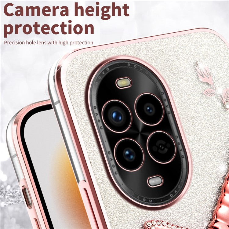 KADEM For Huawei nova 13 Pro 5G Case Dragonfly Kickstand TPU Flowers Glitter Phone Cover - Blue