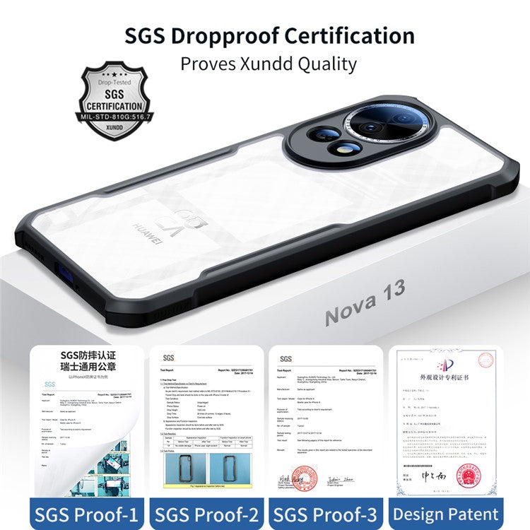 XUNDD For Huawei nova 13 Case Dropproof TPU + Acrylic Clear Back Phone Cover