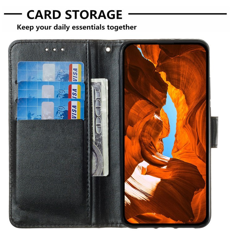 For Motorola Moto G35 5G Case with Card Holder PU Leather Flip Wallet Phone Cover - Black
