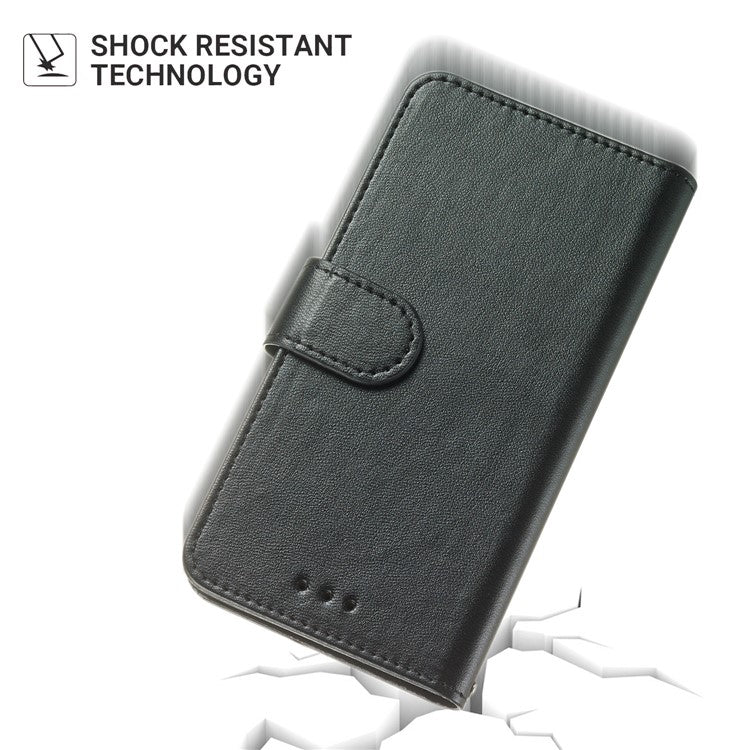 For Motorola Moto G35 5G Case with Card Holder PU Leather Flip Wallet Phone Cover - Black