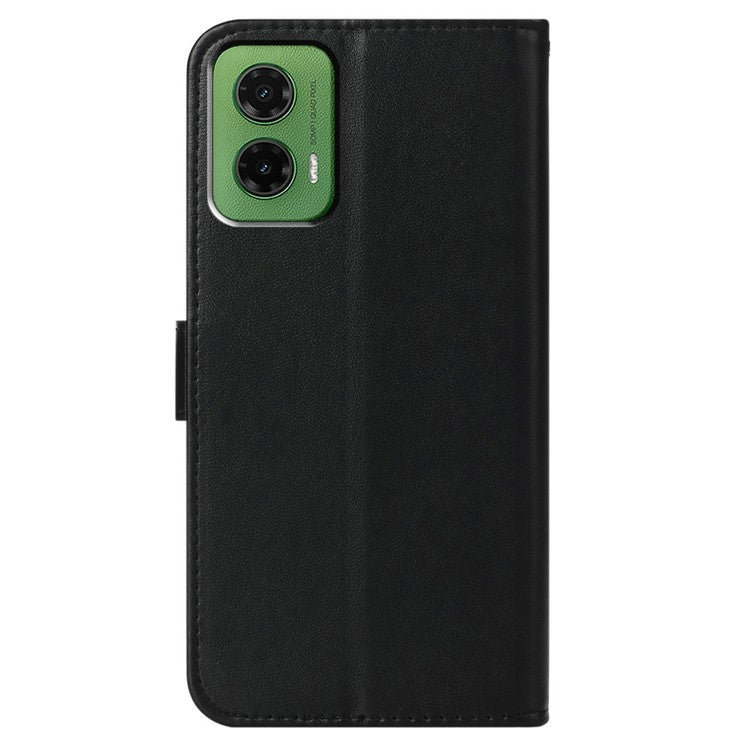 For Motorola Moto G35 5G Case with Card Holder PU Leather Flip Wallet Phone Cover - Black