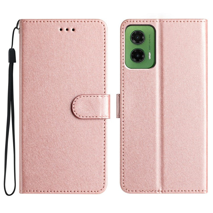 For Motorola Moto G35 5G Wallet Case Leather Folio Phone Cover Magnetic Clasp - Rose Gold