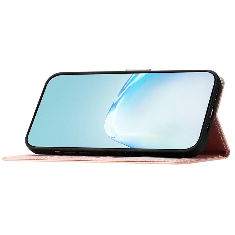 For Motorola Moto G35 5G Wallet Case Leather Folio Phone Cover Magnetic Clasp - Rose Gold