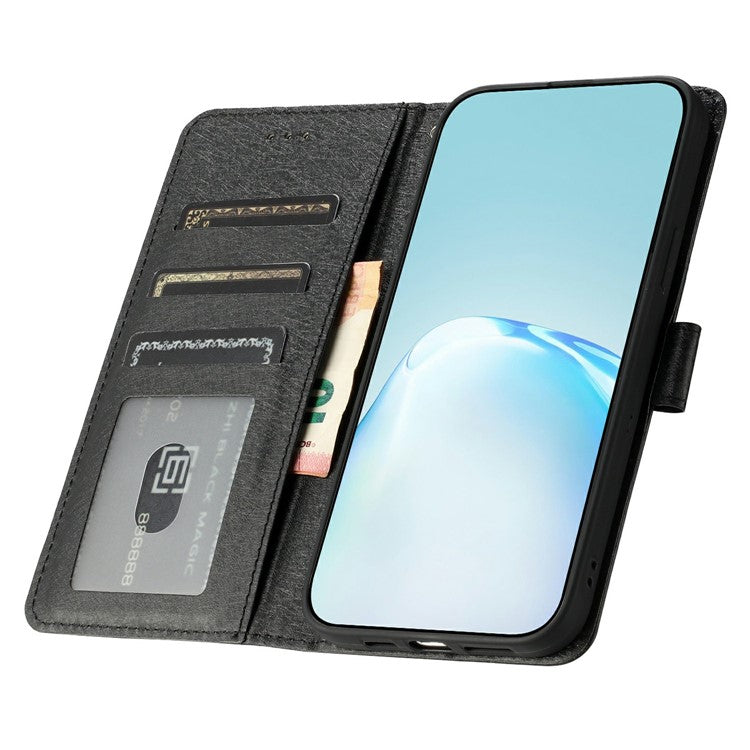 For Motorola Moto G35 5G Wallet Case Leather Folio Phone Cover Magnetic Clasp - Black