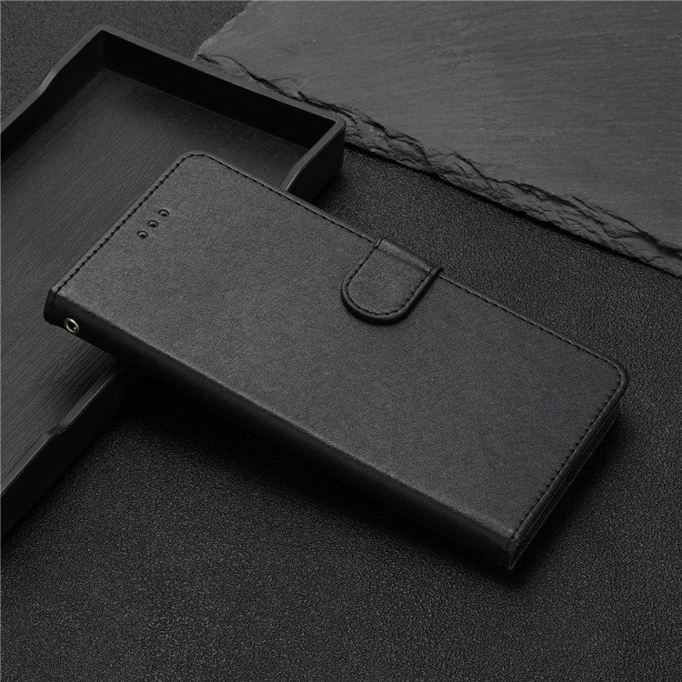 For Motorola Moto G35 5G Wallet Case Leather Folio Phone Cover Magnetic Clasp - Black