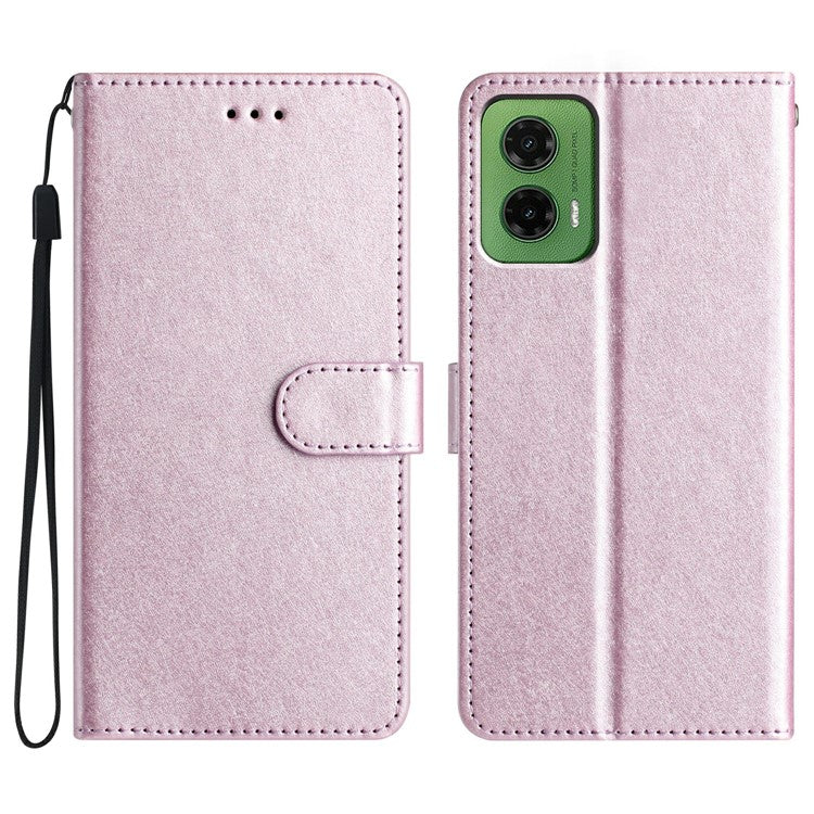 For Motorola Moto G35 5G Wallet Case Leather Folio Phone Cover Magnetic Clasp - Light Purple