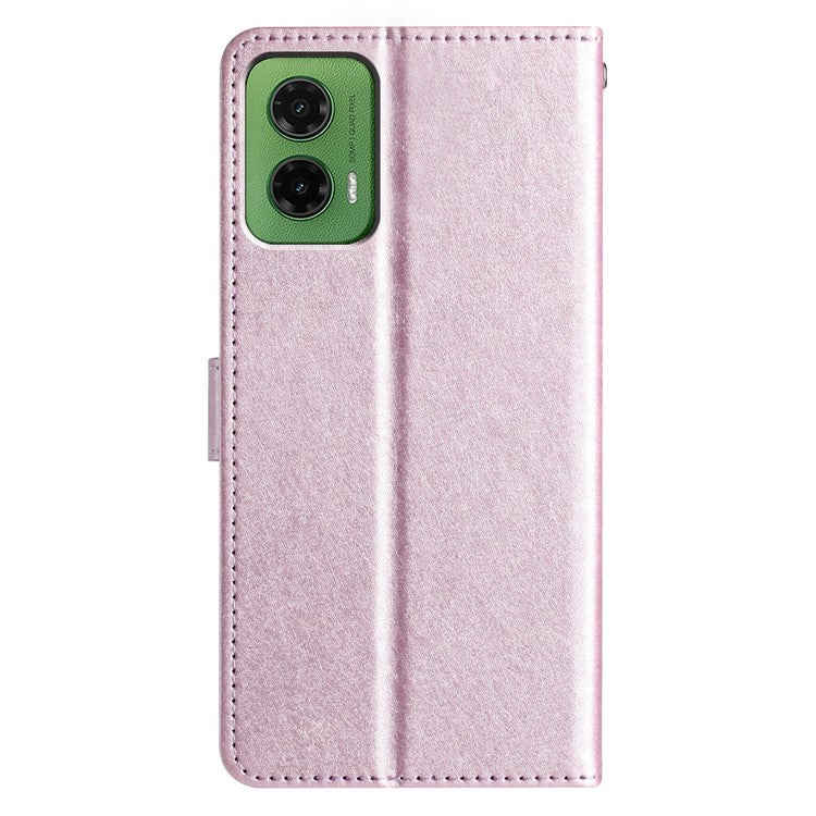 For Motorola Moto G35 5G Wallet Case Leather Folio Phone Cover Magnetic Clasp - Light Purple