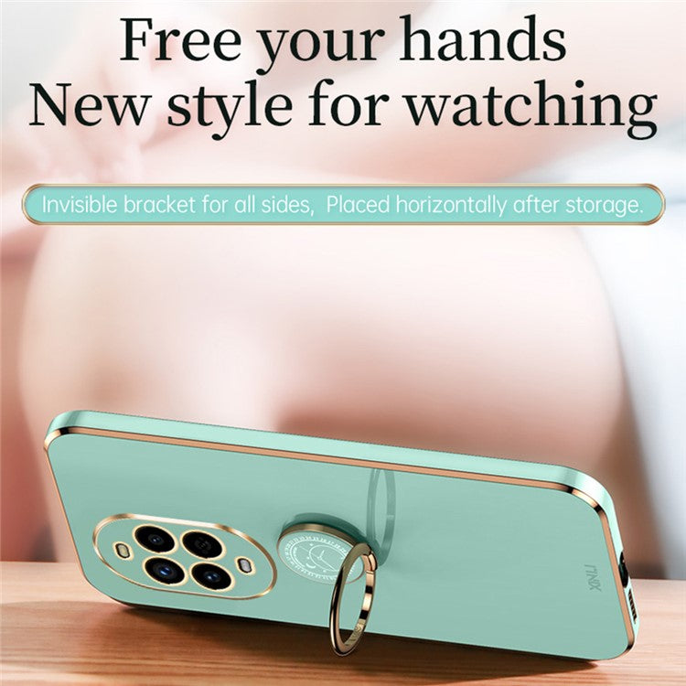XINLI For Huawei nova 13 Pro 5G Case Ring Kickstand Electroplating TPU Phone Cover - Blue