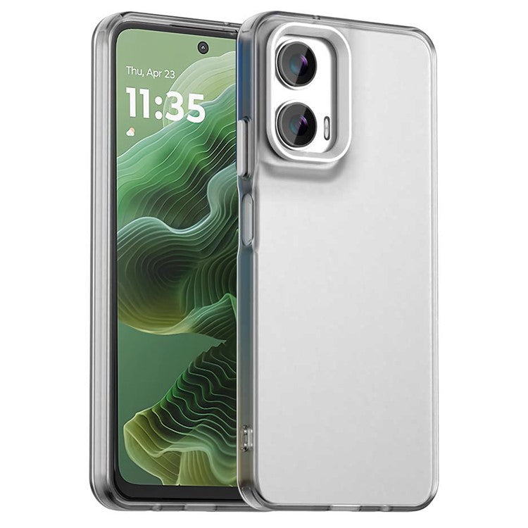 For Motorola Moto G35 5G Case PC+TPU+PET Matte Anti-Drop Phone Back Cover - White