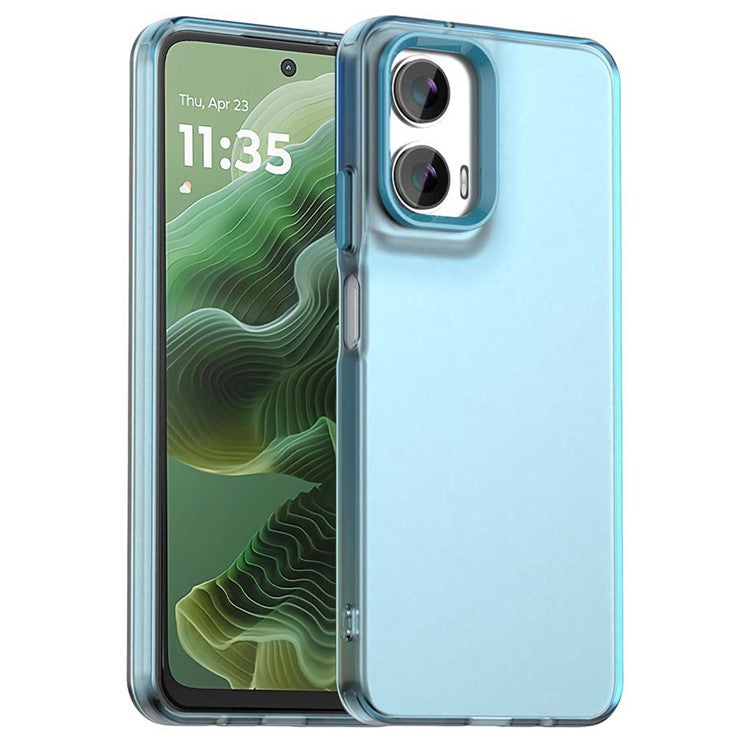 For Motorola Moto G35 5G Case PC+TPU+PET Matte Anti-Drop Phone Back Cover - Blue