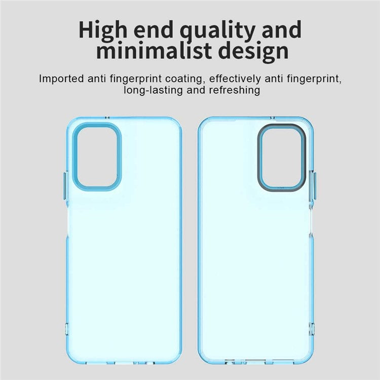 For Motorola Moto G35 5G Case PC+TPU+PET Matte Anti-Drop Phone Back Cover - Blue