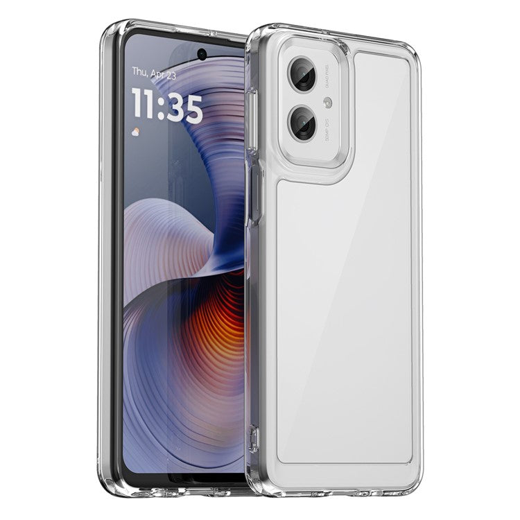 WANLONFENG MF Series for Motorola Moto G55 5G Case TPU+Acrylic Clear Phone Cover with Tempered Glass Film