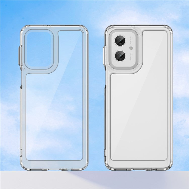 WANLONFENG MF Series for Motorola Moto G55 5G Case TPU+Acrylic Clear Phone Cover with Tempered Glass Film