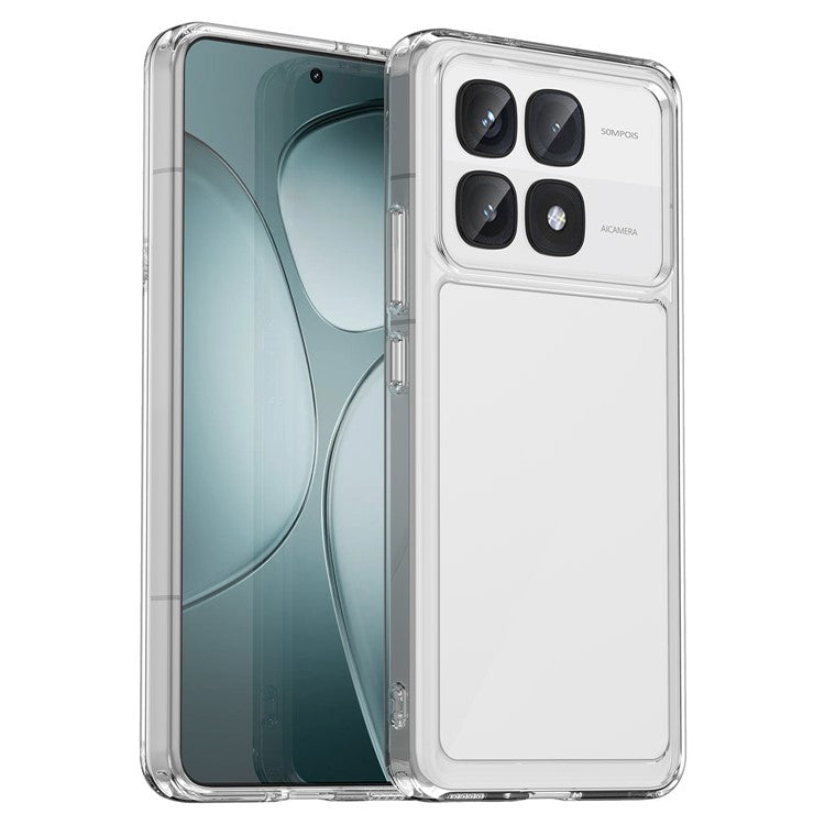 WANLONFENG MF Series for Xiaomi Redmi K70 Ultra Case TPU+Acrylic Clear Phone Cover with Tempered Glass Film