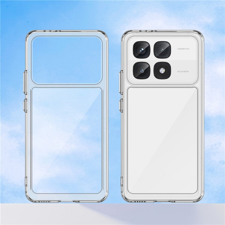 WANLONFENG MF Series for Xiaomi Redmi K70 Ultra Case TPU+Acrylic Clear Phone Cover with Tempered Glass Film