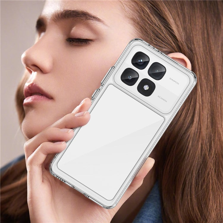 WANLONFENG MF Series for Xiaomi Redmi K70 Ultra Case TPU+Acrylic Clear Phone Cover with Tempered Glass Film