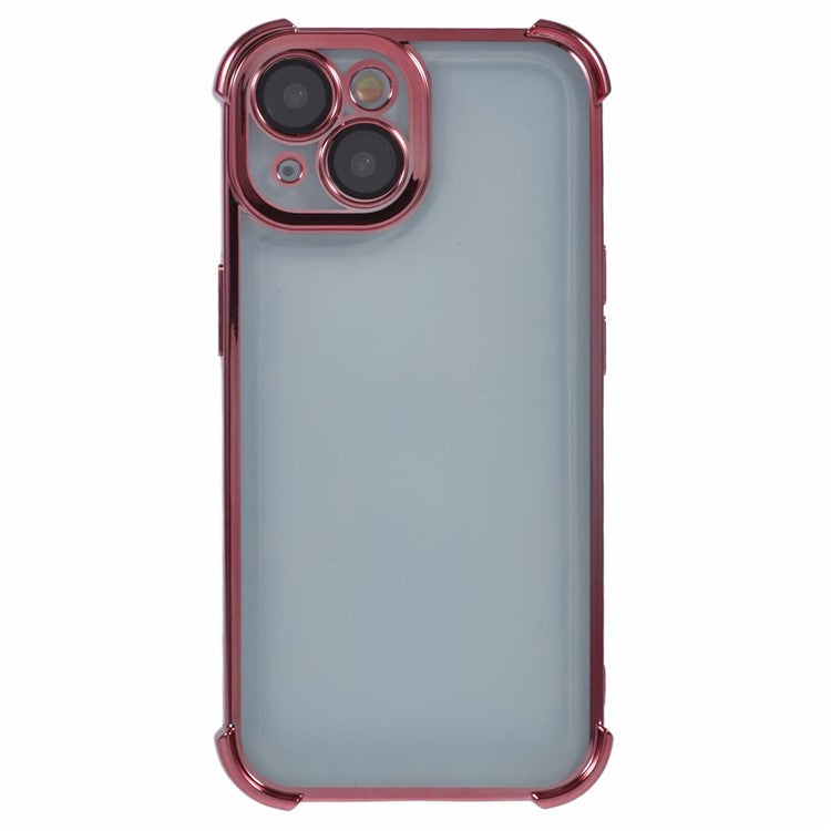 For iPhone 14 Case Reinforced Corners TPU Clear Back Cover - Pink