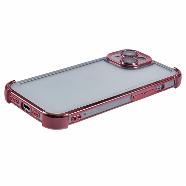For iPhone 14 Case Reinforced Corners TPU Clear Back Cover - Pink