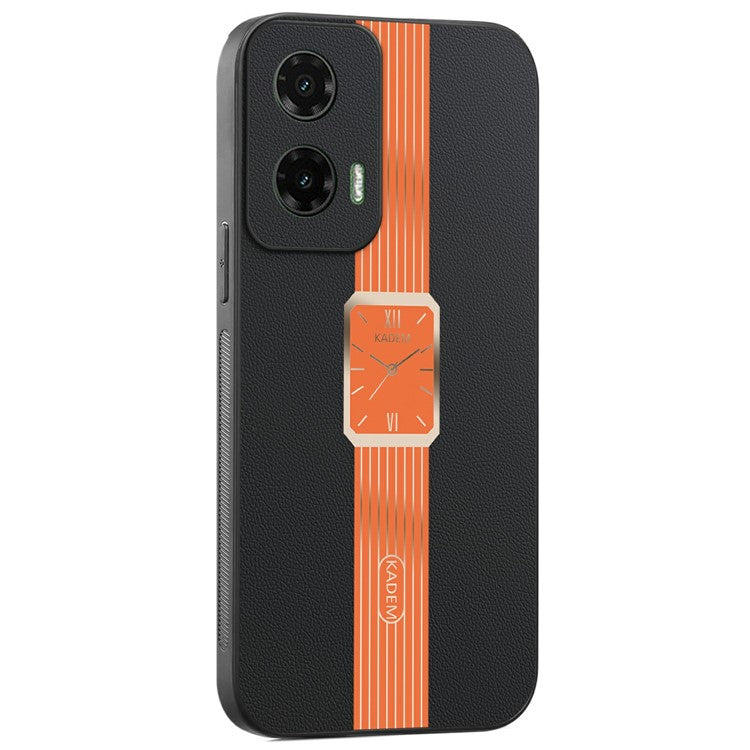 KADEM For Motorola Moto G35 5G Case Leather+TPU+Acrylic Anti-Scratch Phone Cover - Orange