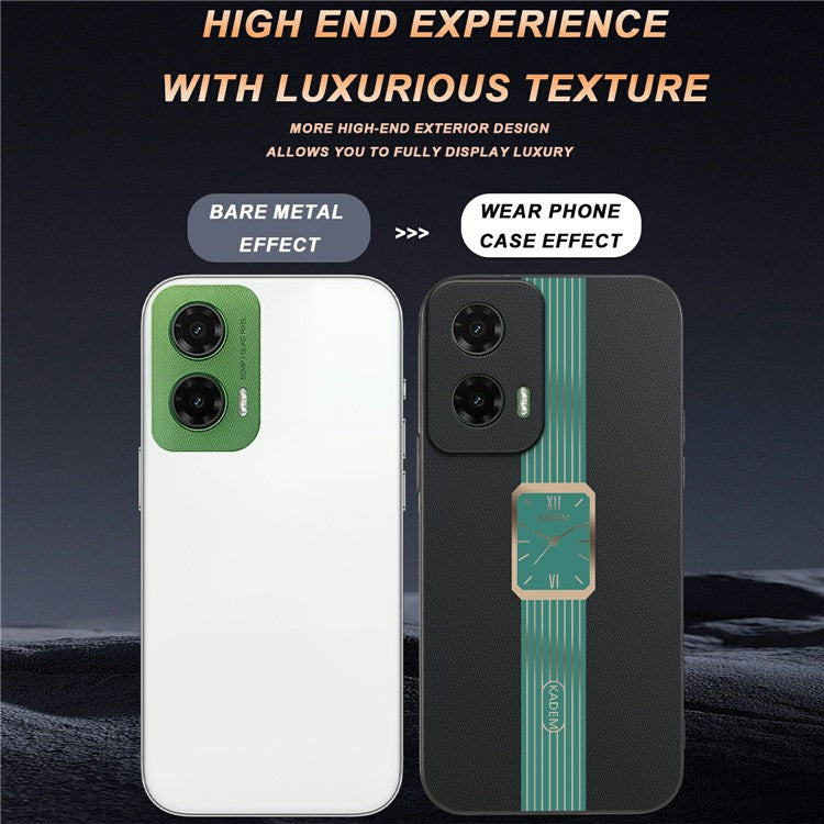 KADEM For Motorola Moto G35 5G Case Leather+TPU+Acrylic Anti-Scratch Phone Cover - Orange