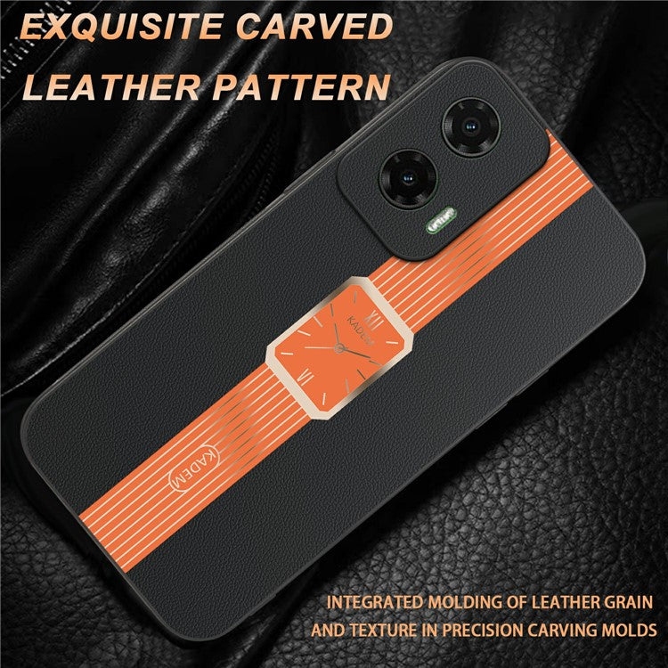 KADEM For Motorola Moto G35 5G Case Leather+TPU+Acrylic Anti-Scratch Phone Cover - Orange
