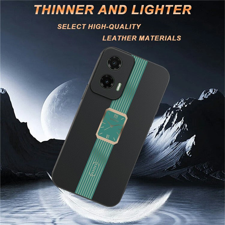 KADEM For Motorola Moto G35 5G Case Leather+TPU+Acrylic Anti-Scratch Phone Cover - Orange