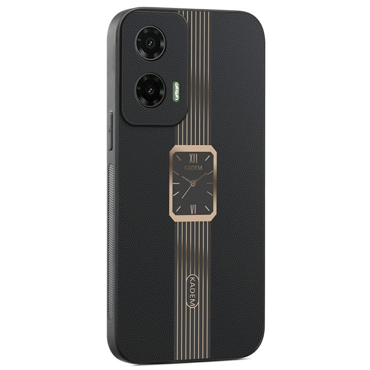 KADEM For Motorola Moto G35 5G Case Leather+TPU+Acrylic Anti-Scratch Phone Cover - Black