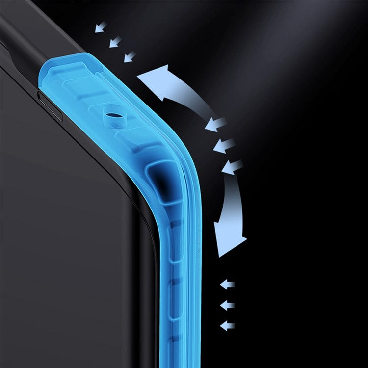 For iPhone 14 Drop-proof Slim Matte Phone Case Soft TPU + Hard PC Protective Cell Phone Cover with Hidden Kickstand - Black