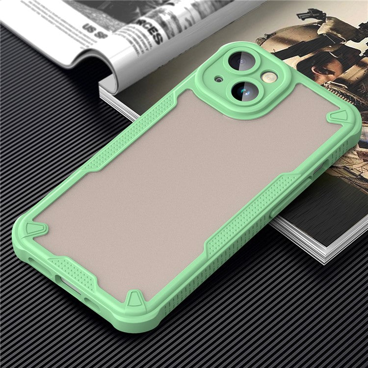 For iPhone 14 Case PC+TPU Frosted Phone Back Cover - Green