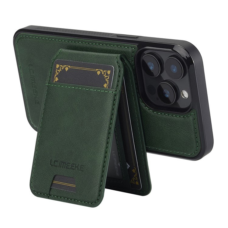 LC.IMEEKE L3 For iPhone 14 Pro Magnetic Case Detachable Card Holder Leather+TPU Mobile Cover - Green