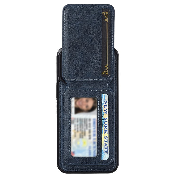 LC.IMEEKE L3 For iPhone 14 Pro Magnetic Case Detachable Card Holder Leather+TPU Mobile Cover - Blue