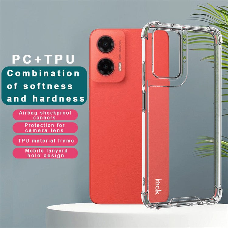 IMAK For Motorola Moto G35 5G Case PC+TPU Shockproof Clear Phone Cover