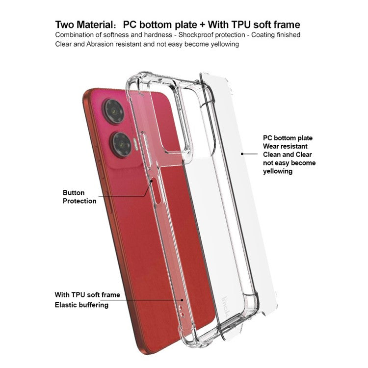 IMAK For Motorola Moto G35 5G Case PC+TPU Shockproof Clear Phone Cover