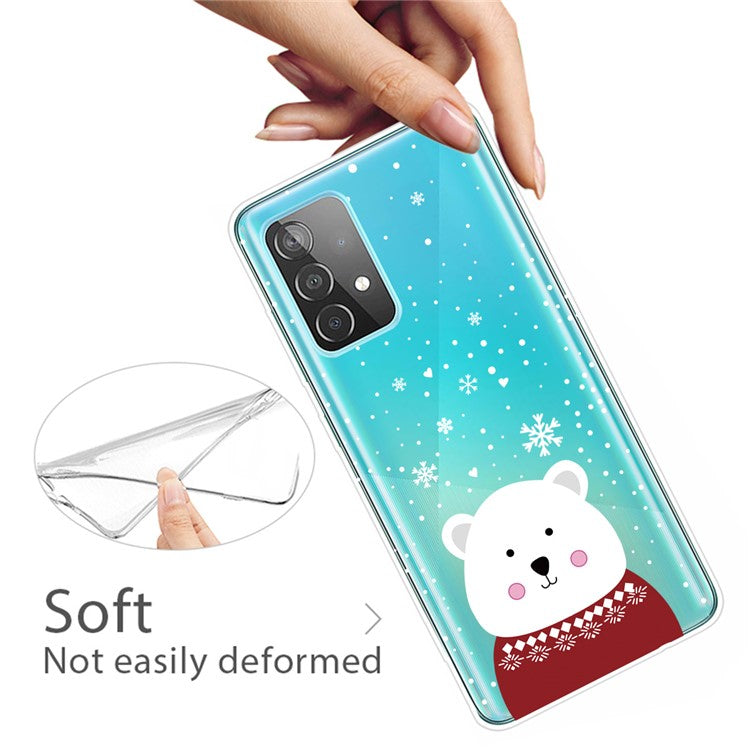 For Samsung Galaxy A13 4G Personalized Christmas Pattern Printed Phone Case Shockproof TPU Anti-Scratch Anti-Slip Cover Cover - Chubby Bear