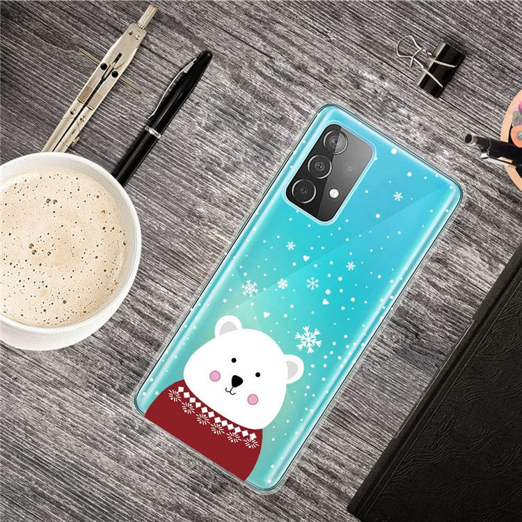 For Samsung Galaxy A13 4G Personalized Christmas Pattern Printed Phone Case Shockproof TPU Anti-Scratch Anti-Slip Cover Cover - Chubby Bear