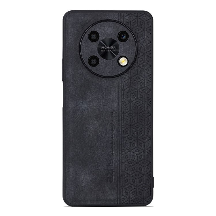 AZNS For Huawei Enjoy 50 Pro 4G / nova Y90 4G Imprinted Pattern Phone Case Scratch-resistant PU Leather Coated TPU Phone Cover - Black