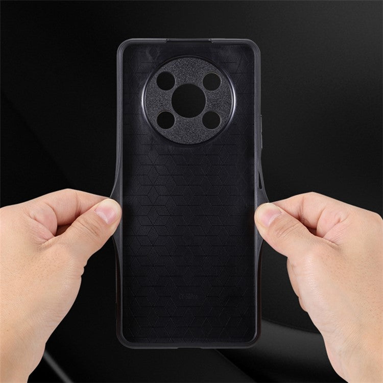AZNS For Huawei Enjoy 50 Pro 4G / nova Y90 4G Imprinted Pattern Phone Case Scratch-resistant PU Leather Coated TPU Phone Cover - Black