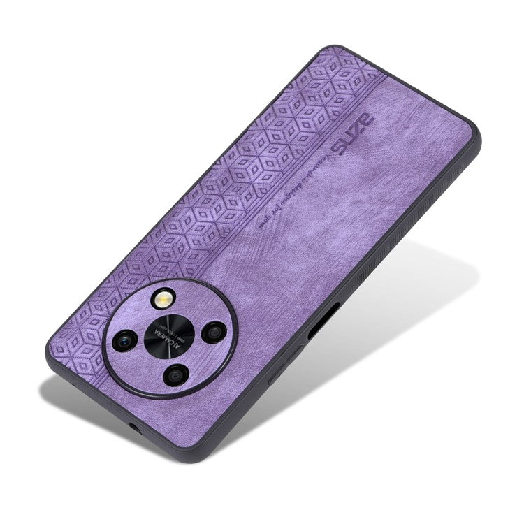 AZNS For Huawei Enjoy 50 Pro 4G / nova Y90 4G Imprinted Pattern Phone Case Scratch-resistant PU Leather Coated TPU Phone Cover - Purple