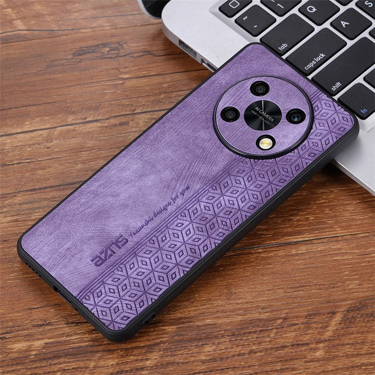 AZNS For Huawei Enjoy 50 Pro 4G / nova Y90 4G Imprinted Pattern Phone Case Scratch-resistant PU Leather Coated TPU Phone Cover - Purple