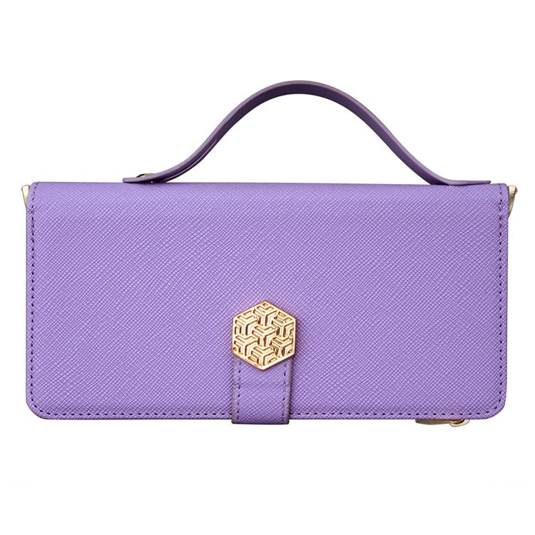 For Motorola Moto G55 5G Case Cross Texture PU Leather+TPU Wallet Phone Cover with Strap - Purple