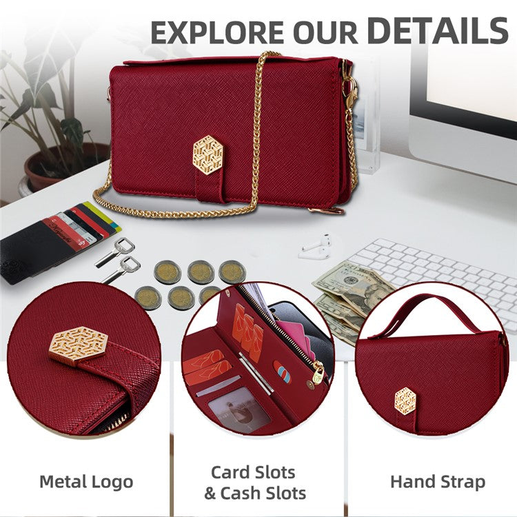 For Motorola Moto G55 5G Case Cross Texture PU Leather+TPU Wallet Phone Cover with Strap - Red