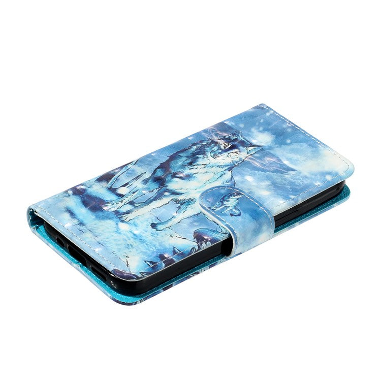 For Motorola Moto G35 5G Case 3D Pattern Printed Phone Leather Phone Cover - Snow Wolf