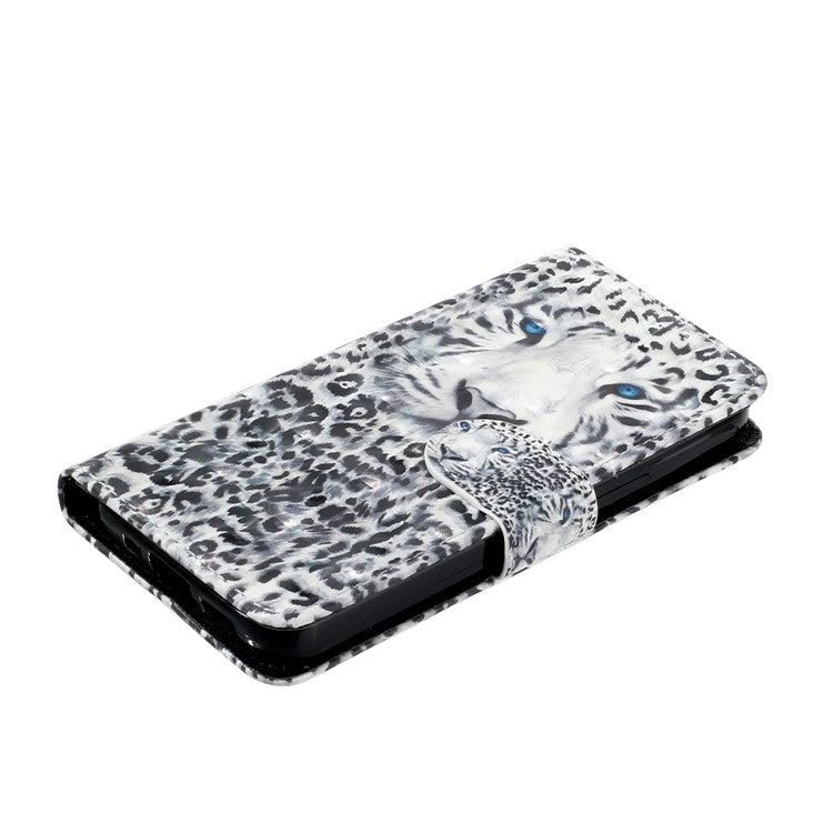 For Motorola Moto G35 5G Case 3D Pattern Printed Phone Leather Phone Cover - Leopard