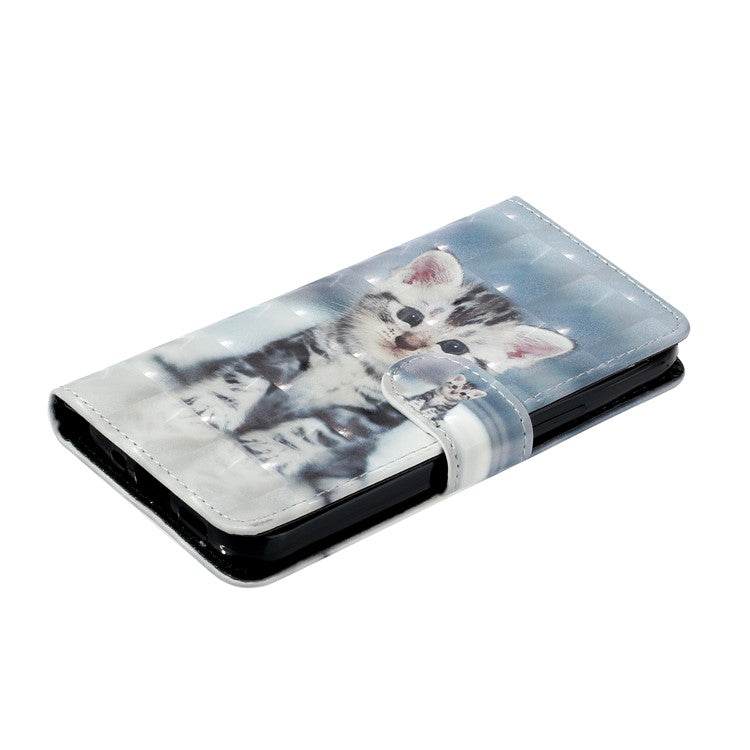 For Motorola Moto G35 5G Case 3D Pattern Printed Phone Leather Phone Cover - Cat