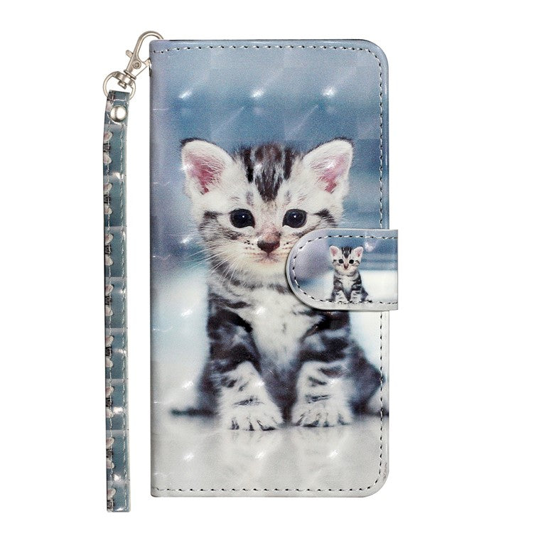 For Motorola Moto G35 5G Case 3D Pattern Printed Phone Leather Phone Cover - Cat