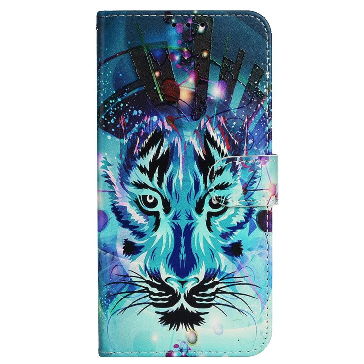 For Motorola Moto G35 5G Case Pattern Leather Wallet Phone Cover with Card Holder - Wolf