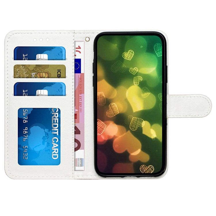 For Motorola Moto G35 5G Wallet Case Printed Pattern Design Leather Phone Cover - Blue Butterfly