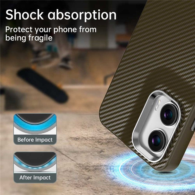 For Motorola Moto G35 5G Case Cell Phone Hybrid Back Cover Carbon Fiber Texture - Brown